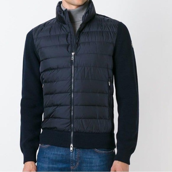 Moncler Other - Moncler Maglione Tricot Cardigan Puffer Down Hybrid Jacket Black Size Large